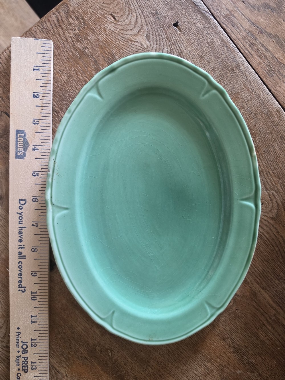 Mt CLEMENS Green Ceramic Serving Platter